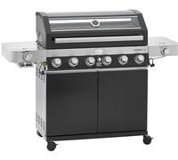 RÖSLE Barbecue à gaz VIDERO G6-S avec 6 brûleurs en acier inoxydable, zone primée supplémentaire et brûleur latéral, tables latérales pliables, Vario+, acier revêtu par pulvérisation, version 2021