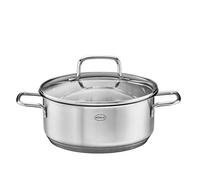 Rösle Basics Line Casserole basse en acier inoxydable avec couvercle en verre 20,3 cm de diamètre