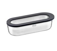 Rösle Beurrier français de qualité supérieure pour conserver et servir du beurre à la française, couvercle en verre, acier inoxydable 18/10, silicone, passe au lave-vaisselle