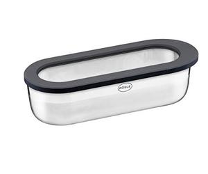 Rösle Beurrier français de qualité supérieure pour conserver et servir du beurre à la française, couvercle en verre, acier inoxydable 18/10, silicone, passe au lave-vaisselle