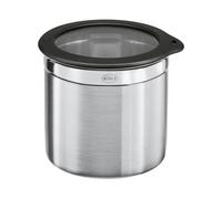 RÖSLE Boîte Repas - Boîte Alimentaire en Acier Inoxydable 18/10 pour la Conservation d'Aliments - Bocal Hygiénique et Neutre en Goût - Passe au Lave-vaisselle, 8 cm, Argenté/Noir