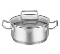 RÖSLE Cocotte EXPERTISO - Récipient de Cuisson Universel en Inox 18/10 avec Couvercle en Verre, Bec Verseur et Graduation Intérieure - Compatible Induction et Lave-Vaisselle, 20 cm