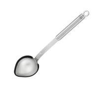 RÖSLE Cuillère à Portions, Louche Haut de Gamme avec Bord en Silicone et Manche Rond, Acier Inoxydable 18/10, Passe au Lave-Vaisselle, Argenté/Noir.