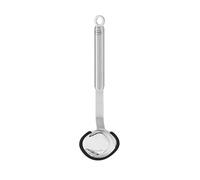 Rösle Cuillère à sauce – Louche haut de gamme, bord silicone, manche rond, inox 18/10, argent/noir