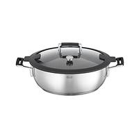 RÖSLE Cuiseur vapeur SILENCE PRO - Cocotte avec Thermomètre Cuisine Intégré et Couvercle en Verre Trempé pour une Cuisson Vapeur Optimale - Acier Inoxydable 18/10, Lavable au Lave-vaisselle