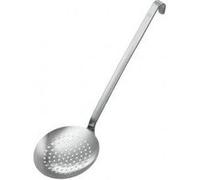 RÖSLE Écumoire Plate à Gros Trous - Cuillère à Égoutter de Haute Qualité avec Manche en Forme de Crochet - 12 cm - Acier inoxydable 18/10 - Passe au Lave-vaisselle, Argent