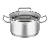 RÖSLE Faitout EXPERTISO - Récipient de Cuisson Universel en Inox 18/10 avec Couvercle en Verre, Bec Verseur et Graduation Intérieure - Compatible Induction et Lave-Vaisselle, 20 cm