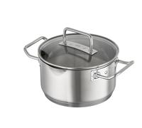 RÖSLE Faitout EXPERTISO - Récipient de Cuisson Universel en Inox 18/10 avec Couvercle en Verre, Bec Verseur et Graduation Intérieure - Compatible Induction et Lave-Vaisselle, 16 cm