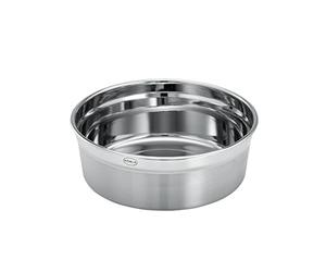 RÖSLE Flexx 2GO Boîte à déjeuner ronde en acier inoxydable - Passe au micro-ondes et au four jusqu'à 150 °C - Passe au lave-vaisselle - Argentée - 0,8 l