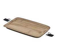 RÖSLE Flexx 2GO Couvercle à pain carré en bambou avec clips, lèvre en silicone, utilisable comme planche à pain et planche à découper, 1,5 l, couleur bois