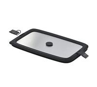 RÖSLE Flexx 2GO Couvercle carré en acier inoxydable avec clips pour boîte à lunch, bord en silicone, aromatique, valve en silicone, argenté/noir 1,0 l