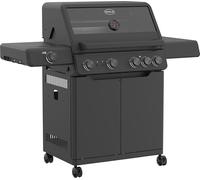 RÖSLE Gril à Gaz Allflame Hero 4-4 Brûleurs (3,5 kW Chacun), Primezone, Backburner, 70 x 45 cm Surface de Cuisson, Grilles en Fonte, Fonte d'Aluminium, Boutons Rotatifs Éclairés, Noir