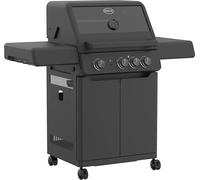 RÖSLE Gril à Gaz Allflame Peer 3 avec 3 Brûleurs (3,5 kW Chacun) - Crispzone (3 kW) Jusqu'à 450 °C, Surface de Cuisson 60 x 45 cm, Fonte d'Aluminium, Tables Latérales Rabattables, Noir