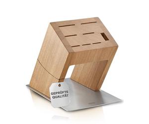 RÖSLE Knifex Bloc à Couteaux, Bloc à Couteaux design Haut de Gamme en Acier Inoxydable et Bois d'Orme, Lames Visibles, Stable, Couteaux Non Fournis