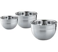 RÖSLE Lot de 3 Bols en Inox Saladiers - Acier Inoxydable 18/10 - Poli 2 Tons - Diamètres 16, 20 et 24 cm - Argent