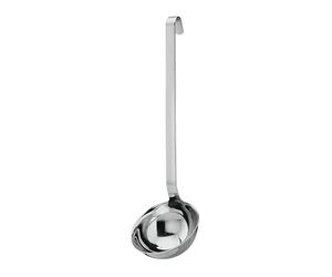 RÖSLE Louche - Ustensile de Cuisine Inox de Qualité Supérieure pour Soupe, Potage & Sauce - Dotée d'un Manche à Crochet - Acier Inoxydable 18/10 - Passe au Lave-Vaisselle - 10 cm
