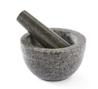 RÖSLE Mortier en granit, mortier en pierre avec pilon pour herbes, épices, pâtes de curry ou pesto, fond antidérapant, pierre de granit noire