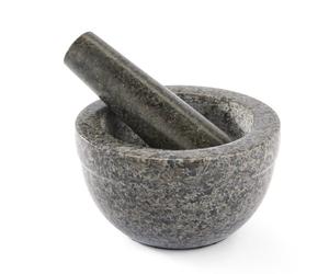 RÖSLE Mortier en granit, mortier en pierre avec pilon pour herbes, épices, pâtes de curry ou pesto, fond antidérapant, pierre de granit noire