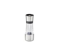 RÖSLE Moulin à épices, moulin à sel/poivre de haute qualité avec niveaux de mouture réglables pour les épices sèches, remplissage facile, inox 18/10, Argent, Noir, Transparent