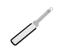 RÖSLE Palette coudée perforée en silicone, spatule en acier inoxydable extrêmement flexible avec manche rond et œillet de suspension, bord siliconé, acier inoxydable 18/10, 32 cm