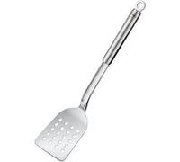 RÖSLE Pelle à crêpes perforée, à lame arrondie et manche rond, spatule pour retourner les crêpes, acier inoxydable 18/10, passe au lave-vaisselle, Tons Argentés