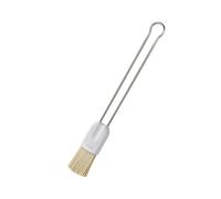 RÖSLE Pinceau à pâtisserie PRO 2,5 cm, pinceau de haute qualité avec poils en plastique PBT pour graisser et glacer, manche métallique, acier inoxydable 18/10, 2,5 cm, argenté/blanc