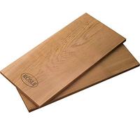 RÖSLE Planche à barbecue, en bois d'aulne de haute qualité pour un arôme fumé dans les grillades, set de 2, utilisable plusieurs fois, produit naturel, 30 x 15 cm