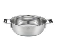 RÖSLE SILENCE PRO Poêle à servir, Poêle à servir en acier inoxydable de haute qualité avec poignées isolées pour un service sûr et confortable, Ø 28 cm, argent, acier inoxydable 18/10