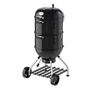 RÖSLE Smoker No.1 F50-S, Gril à Charbon Variable avec Deux Anneaux de fFumage ou Mini-Barbecue Sphérique, 2 x Ø 50 cm, Acier Noir, Réservoir d'eau intégré, Thermomètre intégré au Couvercle, Fumoir