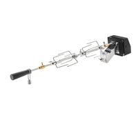 RÖSLE Tournebroche haut de gamme, brochette de grill de haute qualité pour RÖSLE VIDERO G2 / G3, MAGNUM G3 et No.1 F60 / G60 avec anneau gourmet, capacité de charge 10 kg, acier inoxydable 18/10