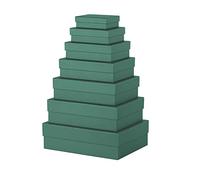 Rössler 13411453520 - Ensemble de 7 Boîtes Cadeaux Rectangulaires en Carton avec Couvercles, Opale