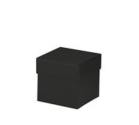 Rössler - Boîte cadeau avec couvercle 105 x 105 x 105 mm Noir | Boîte cadeau avec couvercle pour petits cadeaux, bijoux, bons d'achat et souvenirs