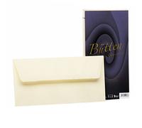 Rössler Papier 20261940 - Enveloppes DIN long, 25 pièces, vergé, doublées, ivoire