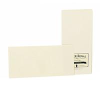 Rössler Papier 2051831008 - Pack de cartes individuelles DIN long, 20 pièces, Paper Royal, nervuré, chamois