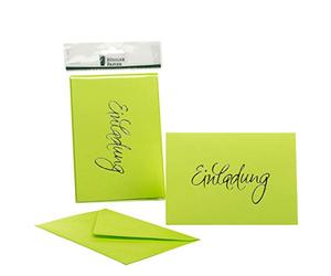 Rössler Papier 1181955022 - Pack de cartes DIN B6 (120/240 x 169 mm), invitation - vert mai