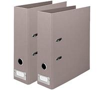 Rössler Papier 1317452498-2 - S.O.H.O Classeur DIN A4, 2 pièces, avec mécanisme à levier et étiquette à insérer, largeur dos 80 mm, Taupe, 285 x 85 x 320 mm