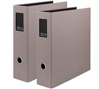 Rössler Papier 1317452499-2 - S.O.H.O Classeur DIN A4, 2 pièces, avec mécanisme à levier et étiquette d'insertion, largeur du dos 85 mm, Taupe, 285 x 85 x 320 mm