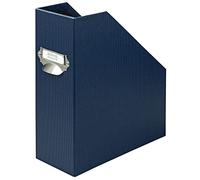 Rössler Papier 1318452901 - S.O.H.O. Porte-revues pour DIN A4, avec poignée et étiquette inscriptible, 11,5 x 26 x 31,5 cm, bleu marine, 1 pièce