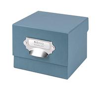 Rössler Papier 1325452150 - S.O.H.O. Boîte de rangement pour photos, avec étiquette inscriptible, Denim, 1 pièce.