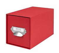 Rössler Papier 1327452360 - S.O.H.O. Boîte de rangement à tiroirs pour CD, avec étiquette à insérer inscriptible et poignée, rouge, 1 pièce