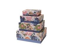 Rössler Papier 13431530004 - Boîte cadeau avec couvercle Vivian, set de 4 boîtes, Boîtes en carton rectangulaires