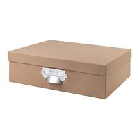 Rössler Papier 1343452620 - S.O.H.O. Boîte de rangement avec poignée et étiquette inscriptible, Kraft, 337 x 105 x 255 mm, 1 pièce