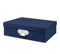 Rössler Papier 1343452900 - S.O.H.O. Boîte de rangement avec poignée et étiquette inscriptible, Navy, 337 x 105 x 255 mm, 1 pièce