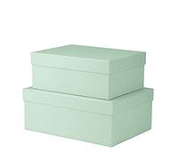 Rössler Papier 13491453650 - S.O.H.O. Boxline 2 boîtes en carton, rectangulaire, Menthe