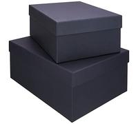 Rössler Papier 13491453700 - S.O.H.O. Boxline Carton de 2, rectangulaire, noir, 350 x 250 x 140 mm et 300 x 220 x 120 mm