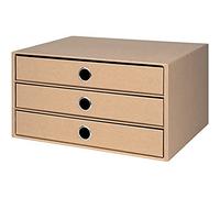 Rössler Papier 1524452623 - S.O.H.O. Boîte à 3 tiroirs pour DIN A4, avec trou de poignée, Kraft, 343 x 250 x 185 mm, 1 pièce