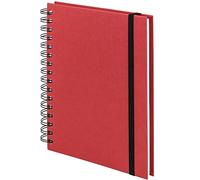 Rössler Papier 1875452361 S.O.H.O Wire-O Cahier à spirales et élastique 160 pages A5 21,8 x 15,5 x 2 cm (Rouge) (Import Allemagne)