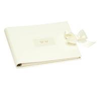 Rössler Papier 1877822005 - Two Hearts - Album photo/livre d'or (60 pages blanches, 30 feuilles, 22 x 18 cm) blanc avec application de cœurs et ruban