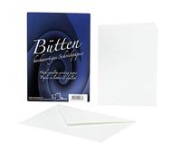 Rössler Papier 20241930 - Papier à la cuve - Cartes doubles DIN A6, 10 cartes/ 10 pochettes, blanc