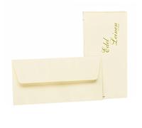 Rössler Papier 2032705802 - Edel Leinen - Pack d'enveloppes DIN long avec doublure en soie, 20 pièces, ivory